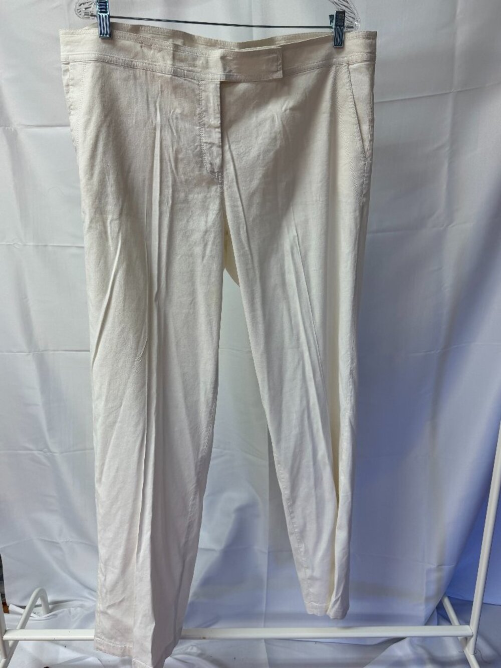 Eileen Fisher Ivory Long Linen Pants 16